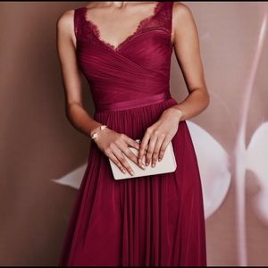 BHLDN Black Cherry Fleur Dress